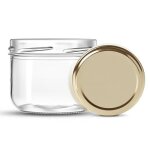 Lot de 6 bocaux - terrine 470 ml - avec les couvercles dorés Lot de 6 bocaux - terrine 470 ml - avec les couvercles dorés