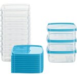 Lot de 6 botes alimentaires botes de conglation 2 l rectangulaires qualit autrichienne (bleues, 23 ...