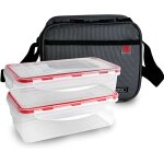 Lot de 6 botes alimentaires botes de conglation 2 l rectangulaires qualit autrichienne (bleues, 23 ...