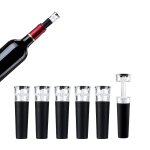 Lot de 6 bouchons de bouteille de vin, bouteille de champagne, bouchon de vin, pompe a vide, rutilisables, ...