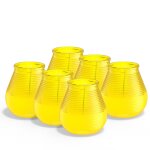 Lot de 6 bougies d'ext�rieur, citronelle, jaune, 9, 4cm