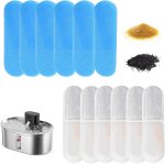Lot de 6 cartouches de filtre a eau + 6 eponges de pompe a eau pour fontaine a chat, filtre pour distributeur ...