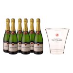 Lot de 6 champagne taittinger brut rserve 75cl + 1 seau a champagne