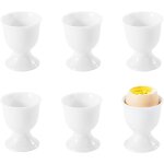 Lot de 6 coquetiers en c�ramique blancs empilables