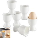 Lot de 6 coquetiers en porcelaine blanche, coquetiers et coupelles en porcelaine blanche, pour ?ufs durs ...