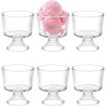 Lot de 6 coupes a glace en verre transparent