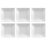 Lot de 6 coupelles carres  onde  18cm blanc