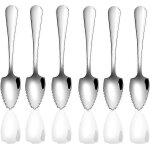 Lot de 6 cuill�res a pamplemousse en acier inoxydable grattoirs cuill�res a dessert pour pommes, kiwis, ...