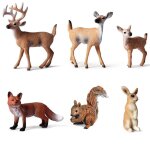 Pack de 6 figurines r�alistes d'animaux de la for�t forest animals set