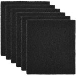Lot de 6 filtres a charbon actif pour litire pour chat - 140 x 140 mm - haute absorption - filtre a ...