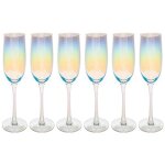 Lot de 6 fl�tes a champagne  fantasy  21cl transparent