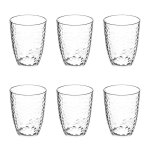 Lot de 6 gobelets plastique r�utilisable  martel�  38cl transparent