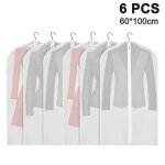 Lot de 6 housses de protection pour vtements (60 x 100 cm) - rangement longue dure pour vestes, manteaux ...