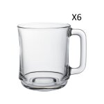 Lot de 6 - mug 31 cl en verre tremp� extra r�sistant transparent