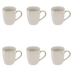 Lot de 6 mugs design  lison  33cl naturel