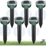 Lot de 6 r�pulsifs solaires anti - taupes, r�pulsif ultrasonique ip65, r�pulsif etanche, prot�ge - taupes ...