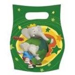 Lot 6 sachets de f�te, sac � bonbons en plastique - babar