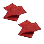 Lot de 6 serviettes fils mtalliss rouge et or 40 cm x 40 cm