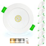 Lot de 6 spots led encastrables dimmables 5w 650lm, extra - plats �68 - 80mm, ip44 pour salle de bain ...