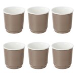Lot de 6 tasses a caf�  nature  9cl taupe