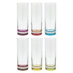 Lot de 6 verres a eau  colori  31cl multicolore