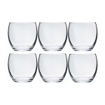 Lot de 6 verres a eau, transparent, 34 cl