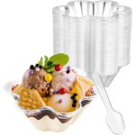 Lot de 60 verrines dessert pet avec cuill�res