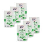 Lot 6x farine t80 semi - complète bio 100% blés français - fleur du jura - paquet 1kg Lot 6x farine t80 semi - complète bio 100% blés français - fleur du jura - paquet 1kg