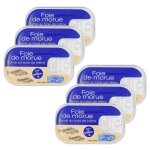 Lot 6x foie de morue fum� - bo�te 120g