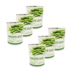 Lot 6x haricots verts tr�s fins - conserve 800g