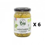 Lot 6x moutarde a l'ancienne au vinaigre de cidre bio - ma pince bio - pot 200g