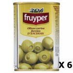 Lot 6x olives farcies anchois - fruyper - boite 130g