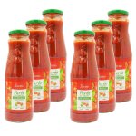 Lot 6x pure de tomates au basilic - bouteille 690g