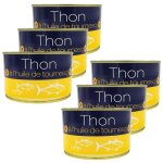 Lot 6x thon entier a l'huile de tournesol - conserve 260g