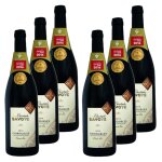 Lot 6x vin rouge beaujolais chiroubles aop / hve - bouteille 750ml