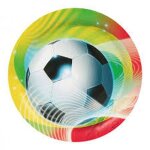 Lot 8 assiettes carton football party 2 - 23cm diam�tre - amscan