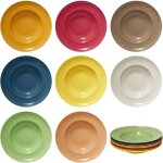 Lot de 8 assiettes creuses a p�tes en plastique