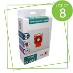 Lot de 8 bo�tes de 4 sacs type g 270 x 60 mm aspirateur (00576334, 17000940 bosch siemens ufesa girmi ...