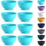 Lot de 8 bols en plastique incassables ¿ sp�cial camping bleu clair