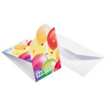 Lot 8 cartes invitation + enveloppes balloons - ballons