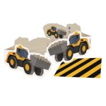 Lot 8 cartes invitation + enveloppes f�te de la construction - engin de construction - amscan