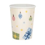 Lot 8 gobelets jetables en papier 250ml - for�t d'hiver - noel - amscan