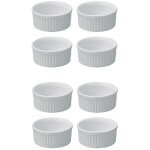 Lot de 8 ramequins en cramique (4 grands - 9 x 4, 5 cm / 4 petits - 6, 6 x 3, 3 cm) blanc hobby cook ...