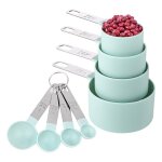 Lot de 8 tasses et cuillères, gobelets a mesurer emboîtables avec poignée en acier inoxydable, pour ingrédient ... Lot de 8 tasses et cuillères, gobelets a mesurer emboîtables avec poignée en acier inoxydable, pour ingrédient ...