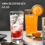 Lot de 8 verres a eau modernes pour vin, jus, eau, caf glac, whisky, cocktails, passe au lave - vaisselle ...