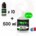 Lot base neutre - 500 ml - pg / vg 30 - 70 + 3 � 9 mg booster 20mg - diy e liquide - vapfusion - 10 boosters ...