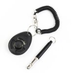 Lot de clickers de dressage pour chiens, sifflet, adapt a tous les chiens, en pvc, noir