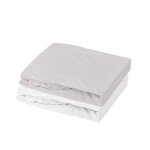 Lot drap housse et al�se mon p'tit dodo 70 x 140 cm blanc et gris
