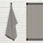 Lot de torchons de cuisine coton kent taupe et ecru, par soleil d'ocre