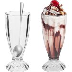 Lot de verres a milkshake et sundae avec cuill�res